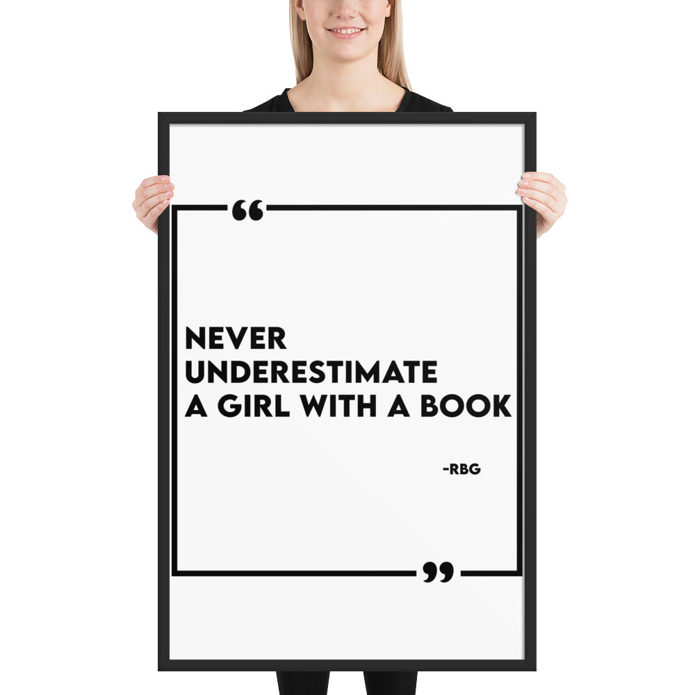 A Girl With a Book Framed Poster